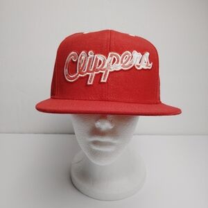 adidas Men's LA Clippers City Pulse Flat brim Snapback Adjustable Hat-Red O/S